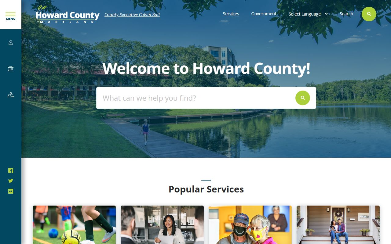 Howard County portal showing court records information for Columbia Maryland