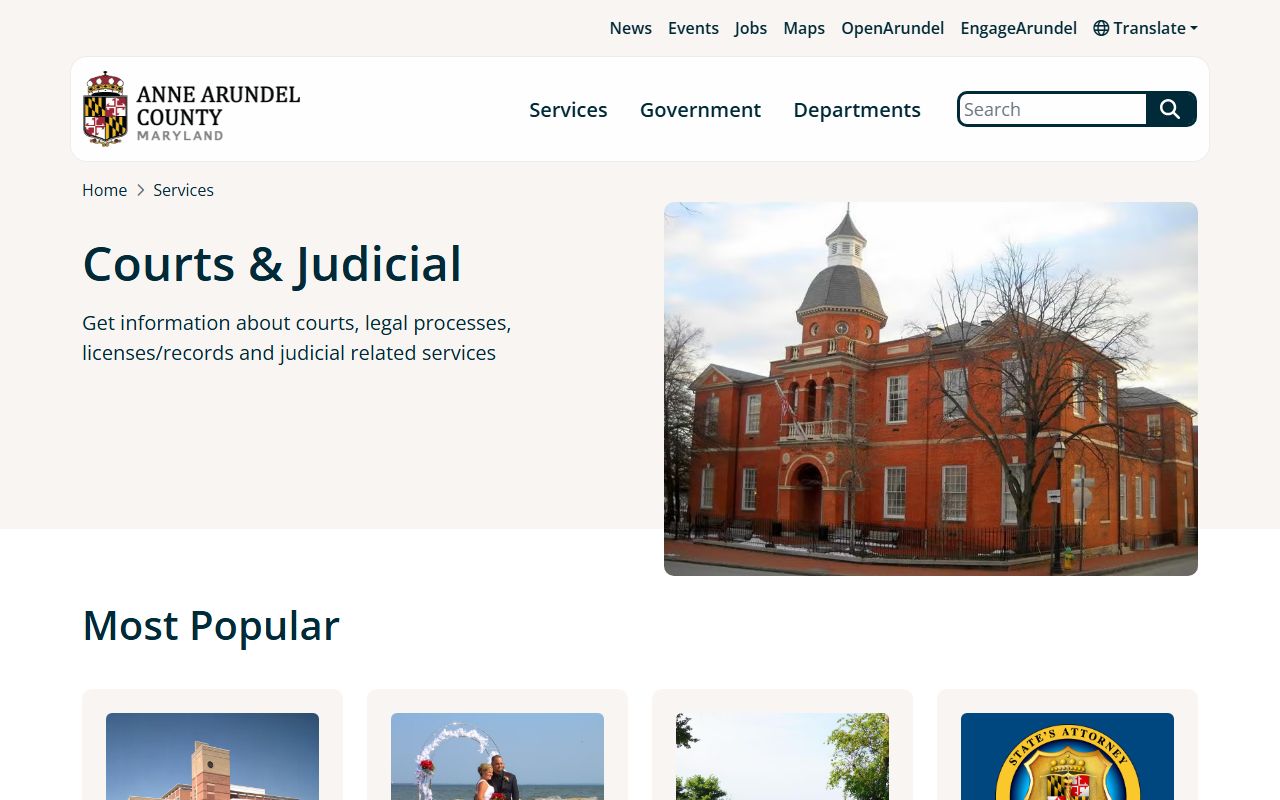 Anne Arundel County court records and judicial services portal