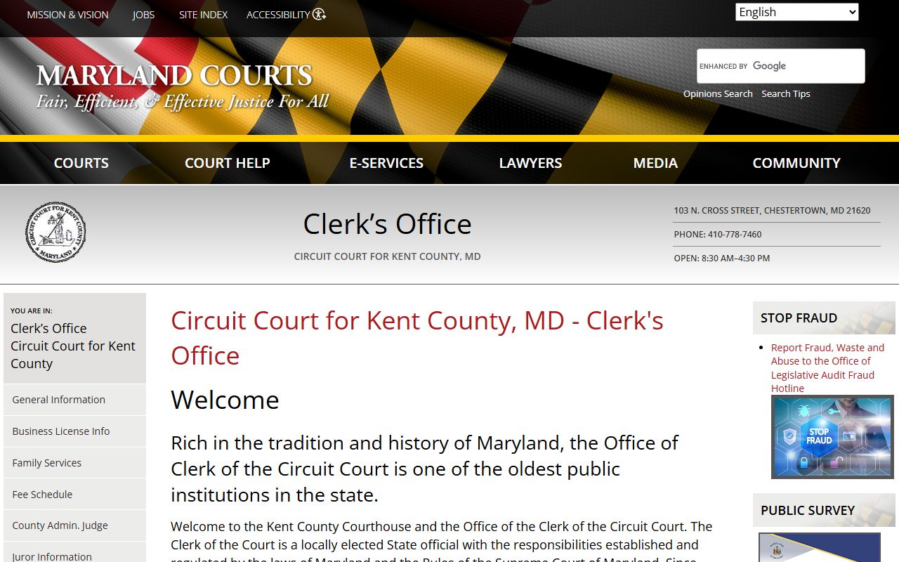Kent County Circuit Court Clerk page for Kent County court records