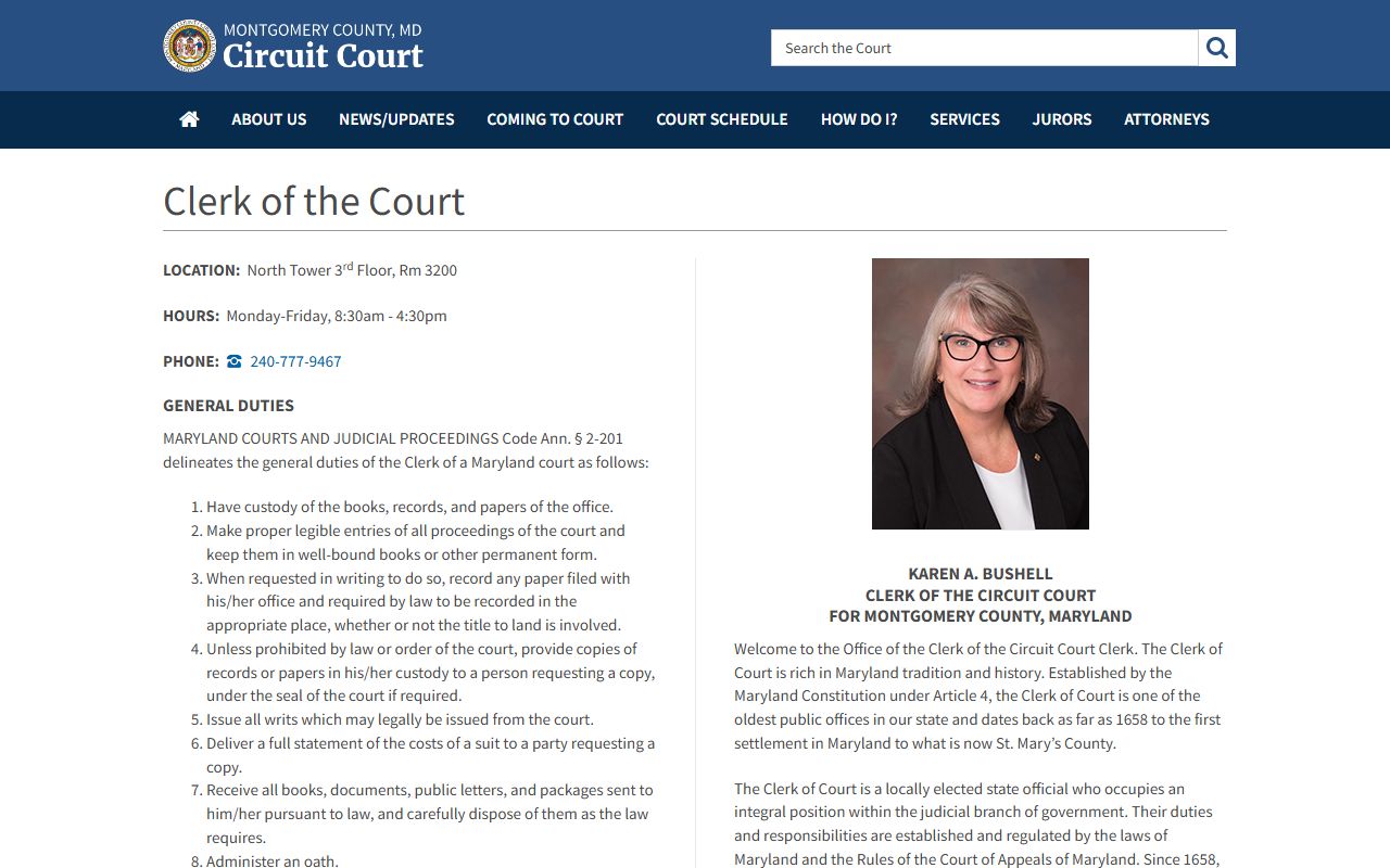 Montgomery County Circuit Court Clerk page for Montgomery County court records